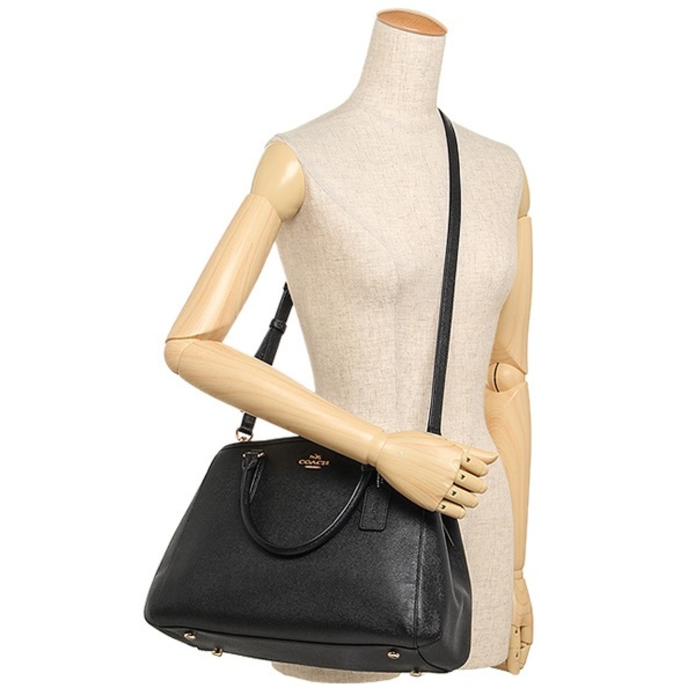 COACH F57527 SMALL MARGOT CARRYALL CROSSGRAIN LEATHER BLACK - Picture 14 of 16
